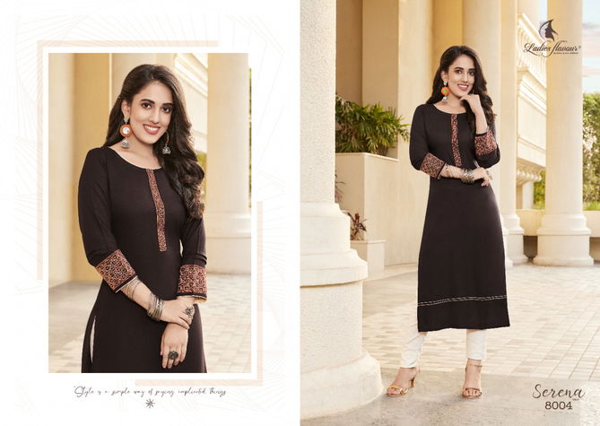 Serena vol 8 Ladies Flavour Rayon Regular Wear Wholesale Designer Kurtis Catalog